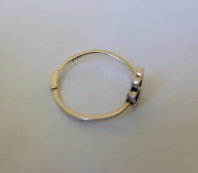 Anillo plata trébol buena suerte circonita verde