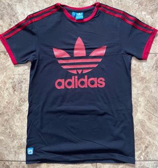 Camiseta Adidas Negra y Roja Original