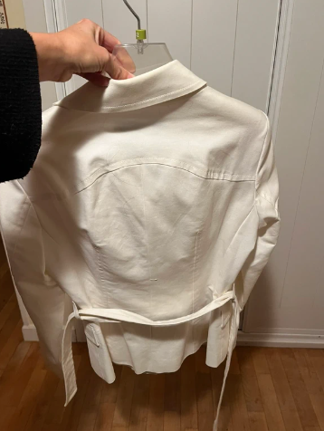 Blazer Zara Blanco Cremallera Asimétrica