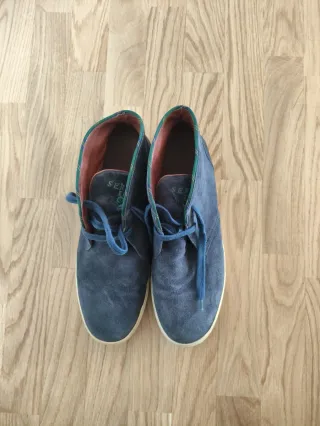 Scarpe uomo blu scamosciate