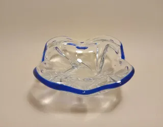 MURANO CIOTOLA VETRO trasparente Blu Cobalto VINTA