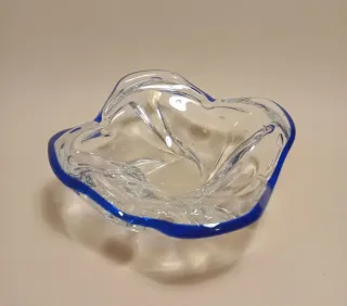 MURANO CIOTOLA VETRO trasparente Blu Cobalto VINTA