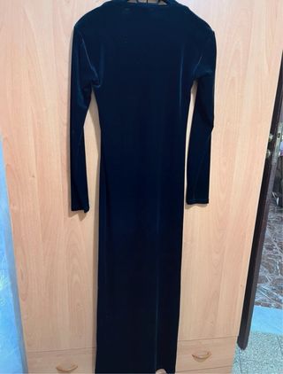Vestito lungo in velluto nero