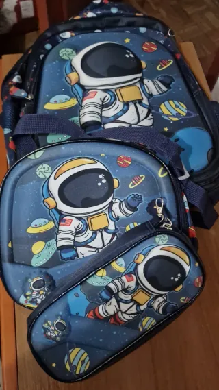 Set Mochila Escolar Infantil Espacio Astronauta