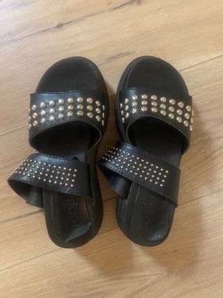 2 pares de Sandalias Negras Mujer Talla 38