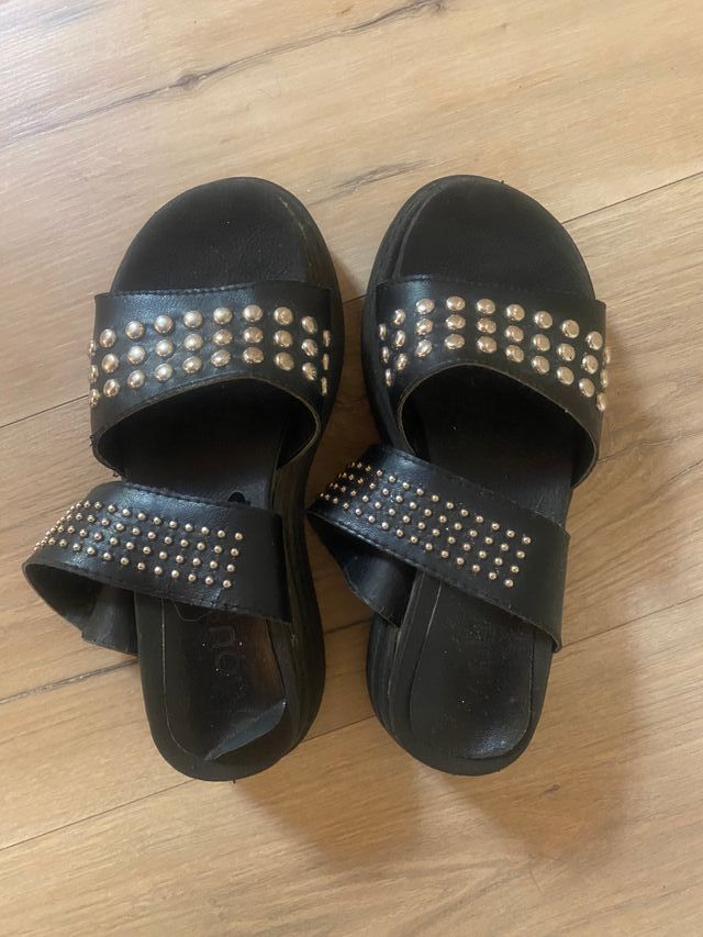 2 pares de Sandalias Negras Mujer Talla 38