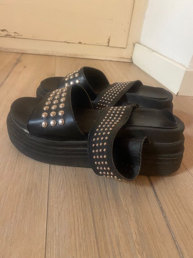 2 pares de Sandalias Negras Mujer Talla 38