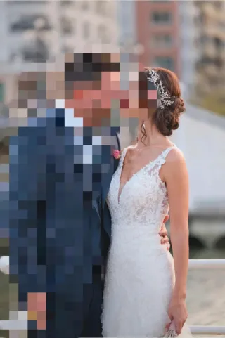 Vestido Novia Kealin Gatsby Rosa Clará