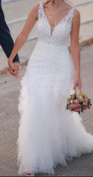 Vestido Novia Kealin Gatsby Rosa Clará