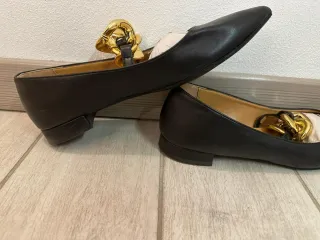 Décolleté Effeel Pelle Nera Oro Tg 40