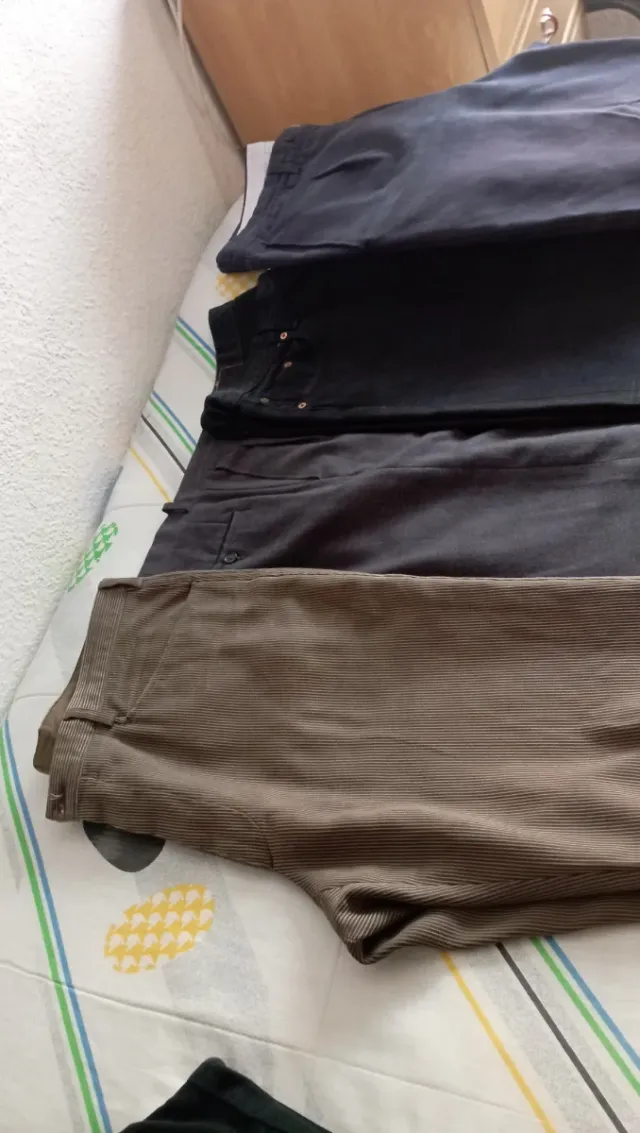 Pantalones Caballero Negro y Marrón