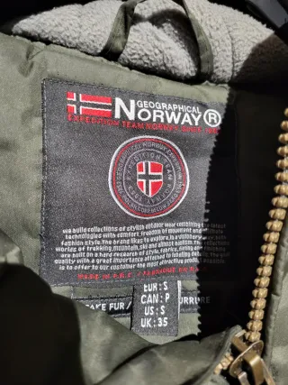 Parka Geographical Norway Verde Talla S