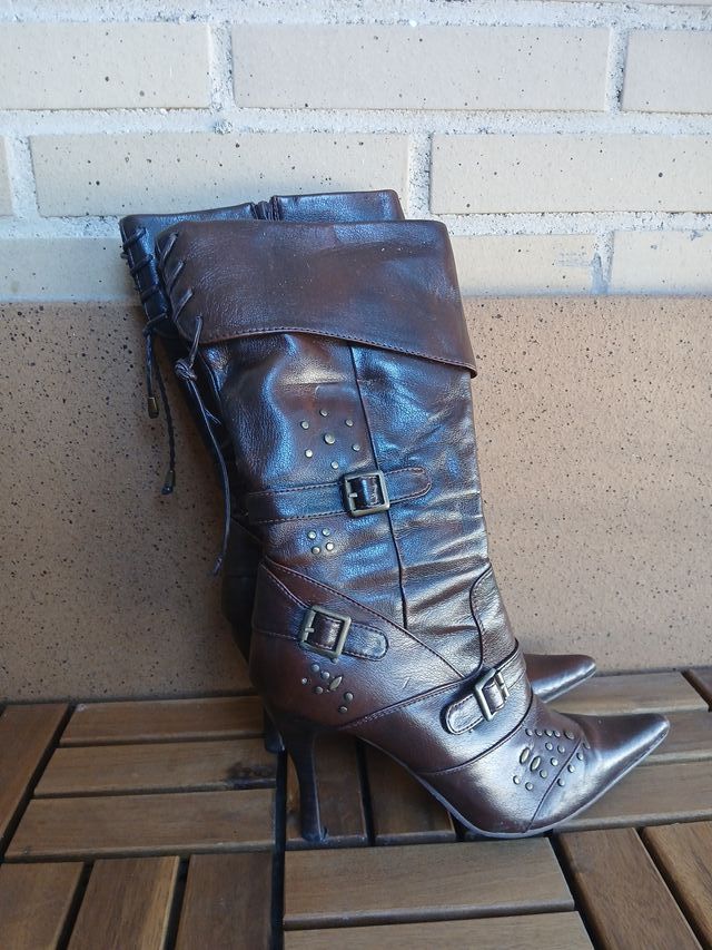 Botas de tacón mujer marrones