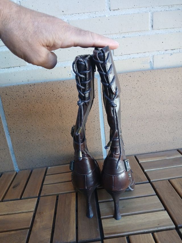 Botas de tacón mujer marrones