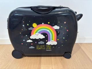 Maleta infantil Movom azul con arcoíris