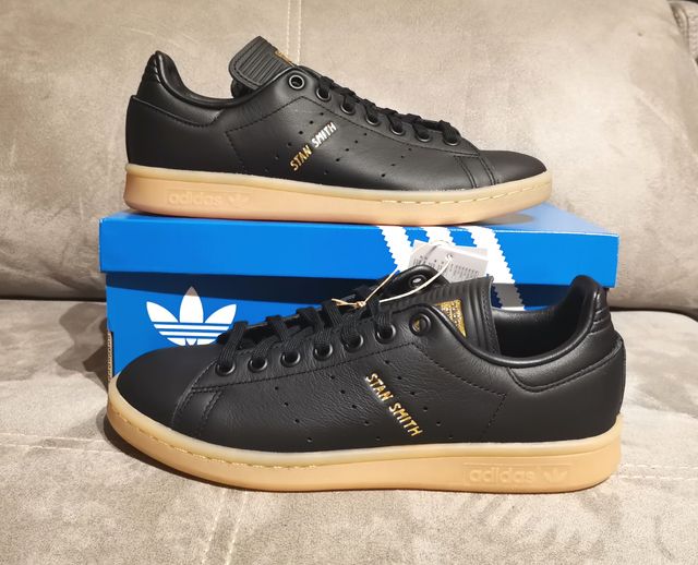 Adidas Stan Smith Negro Dorado Goma