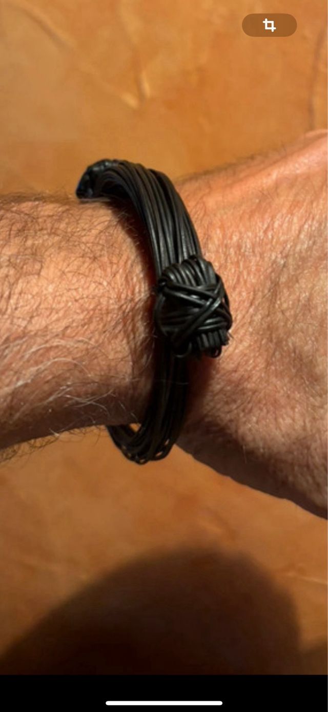 Pulsera tipo pelo elefante negra