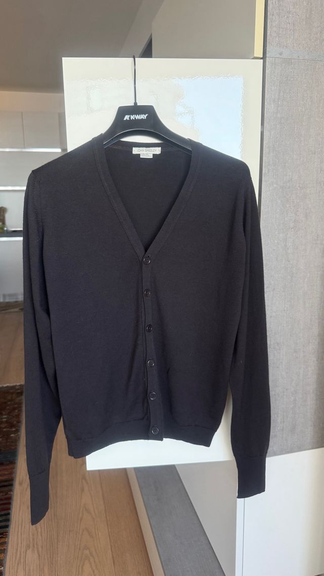 JOHN SMEDLEY Cardigan Uomo Lana Merino marrone