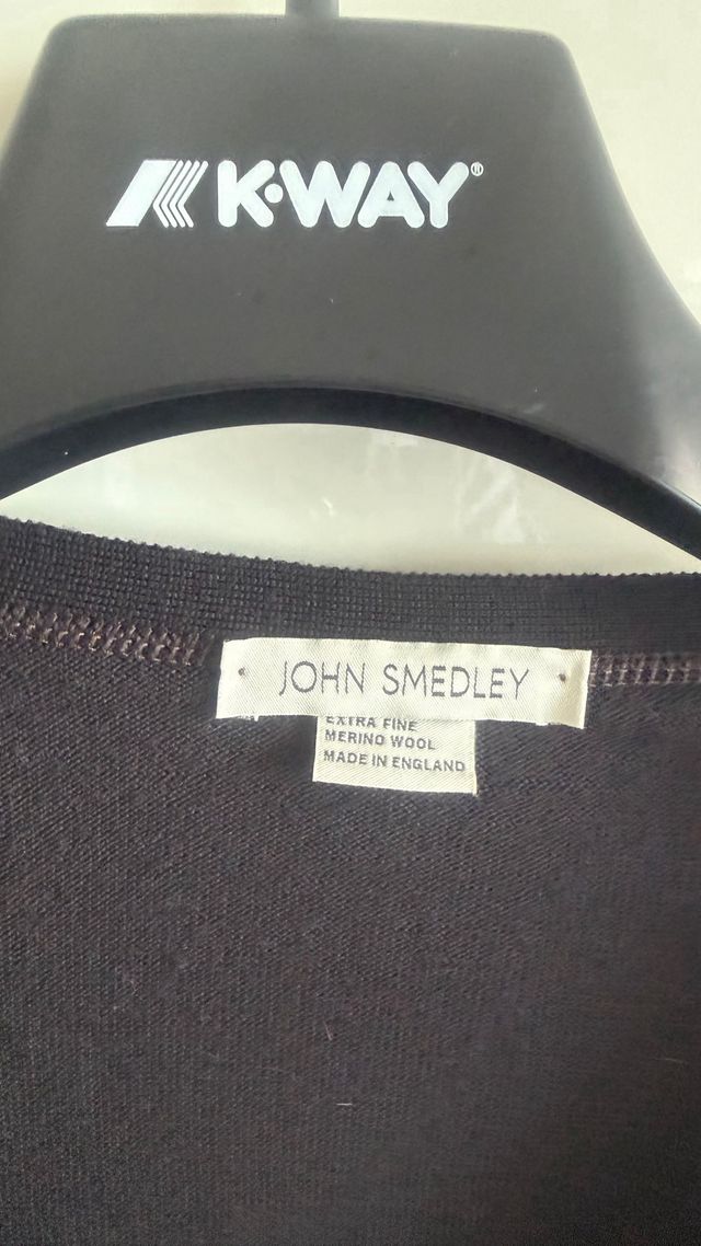 JOHN SMEDLEY Cardigan Uomo Lana Merino marrone