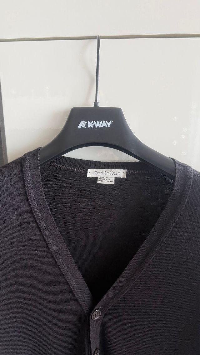 JOHN SMEDLEY Cardigan Uomo Lana Merino marrone