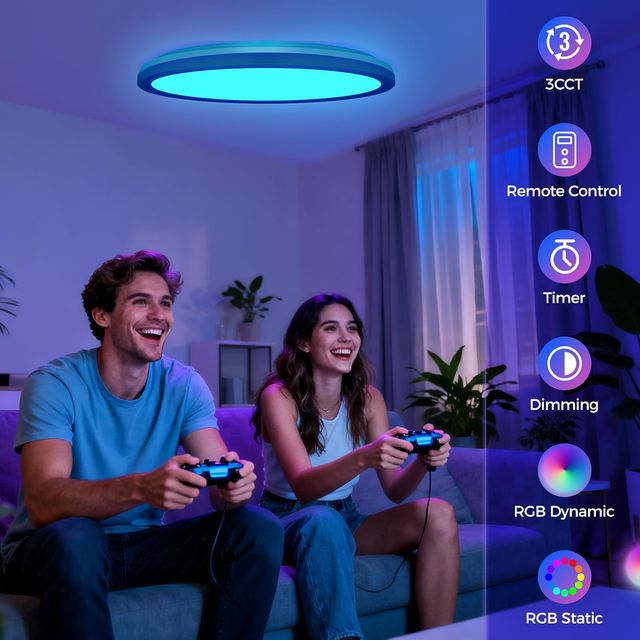 NUEVO - Lámpara Techo RGB Regulable 24W 2400LM