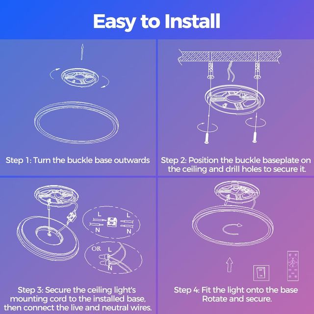 NUEVO - Lámpara Techo RGB Regulable 24W 2400LM