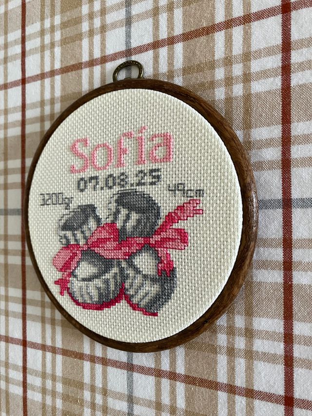 Cuadro punto cruz Sofia nacimiento