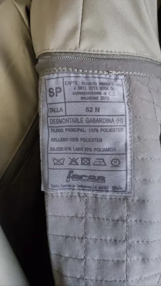 Gabardina Militar Ejército Tierra Verde