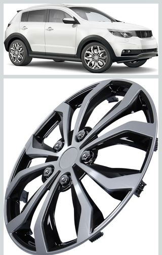 Tapacubos Cartrend Negro y Cromado