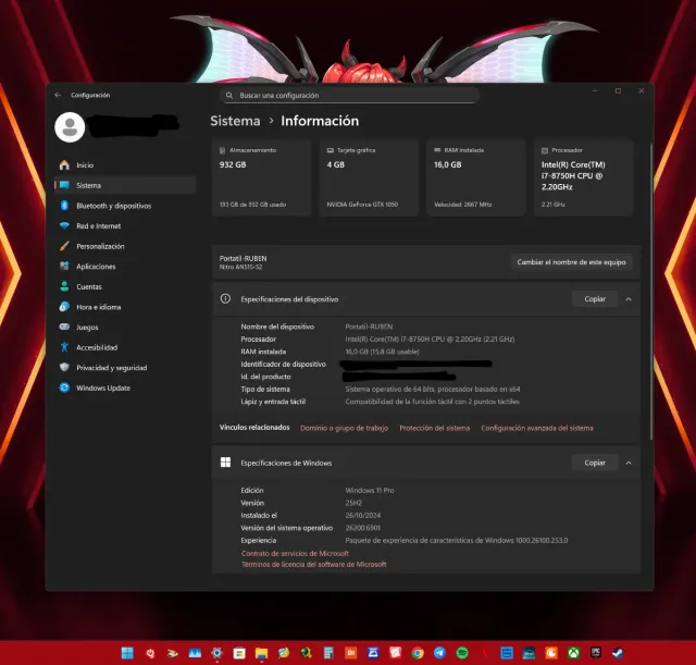 Portátil Gamer Acer Nitro