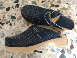 Zoccoli Dr. Scholl Pelle Blu Tg. 40