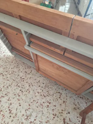 Conjunto mesa extensible madera y metal