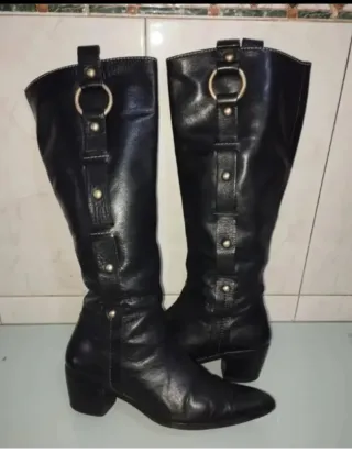 Botas de piel negras talla 38