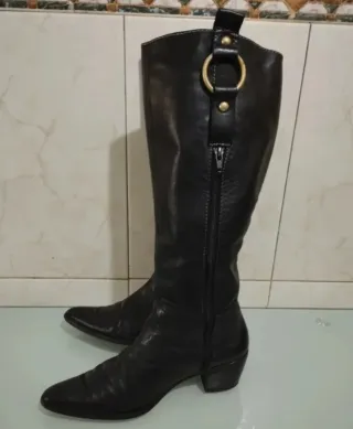 Botas de piel negras talla 38