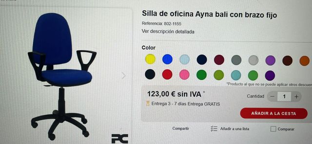 Silla de oficina con ruedas