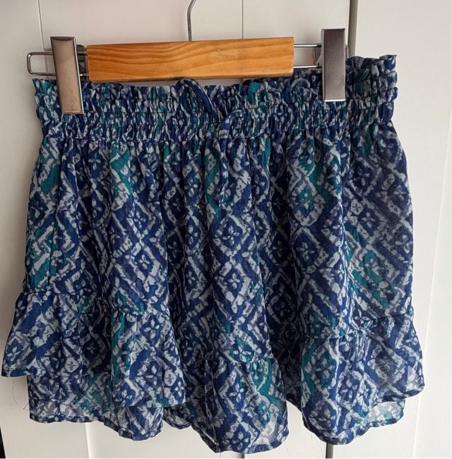 Falda Brownie Azul y Verde Estampada