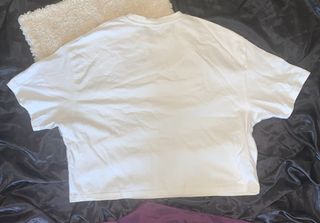 Camiseta corta blanca tejido grueso Talla S