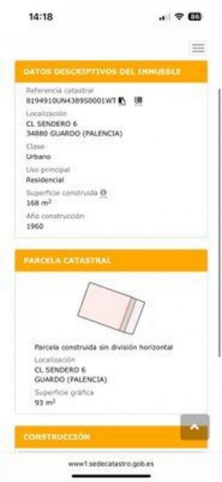 Casa adosada en venta en Guardo