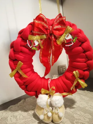 Ghirlanda Natale Marshmallow Rosso