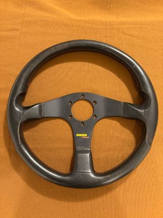 Volante Momo Corse 35cm pelle nera 1991
