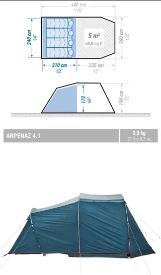 Tienda de campaña Quechua Arpenaz Family 4.1
