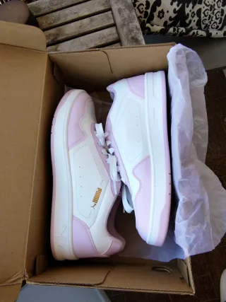 Bambas Puma rosa y blanca