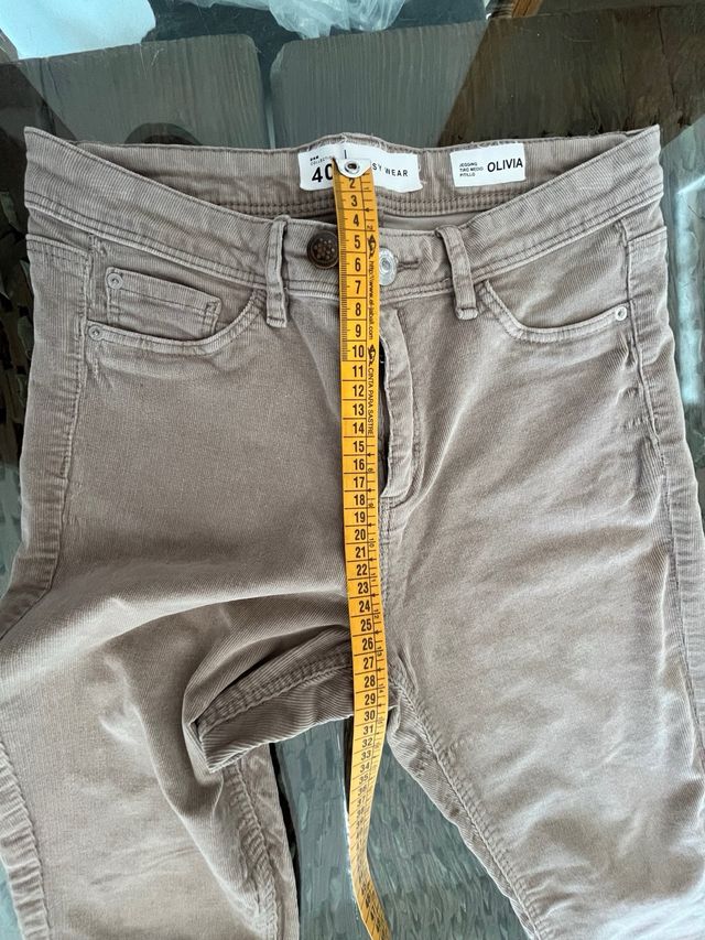 Pantalón pana elástico mujer talla 40