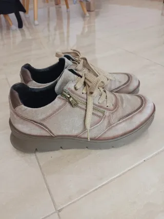 Zapatos de piel mujer beige/marrón