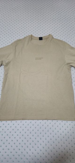 Camiseta hombre manga corta beige