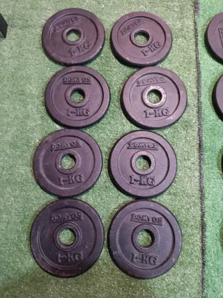 Lote 8 discos Domyos 1 kg 28mm