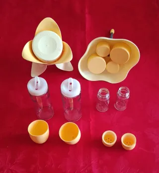 Set Olio Aceto Biesse Vetro Plastica Giallo
