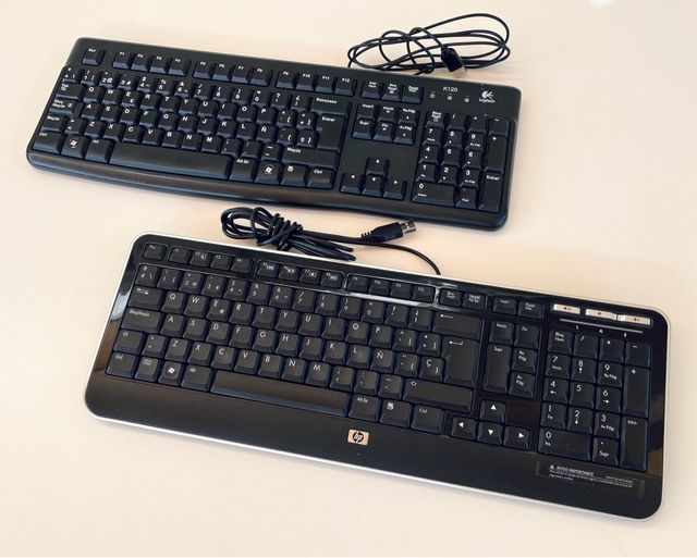 2 Teclados HP y Logitech para piezas