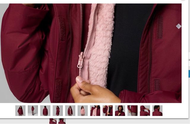 Chaqueta impermeable 3 en 1 Columbia rosa