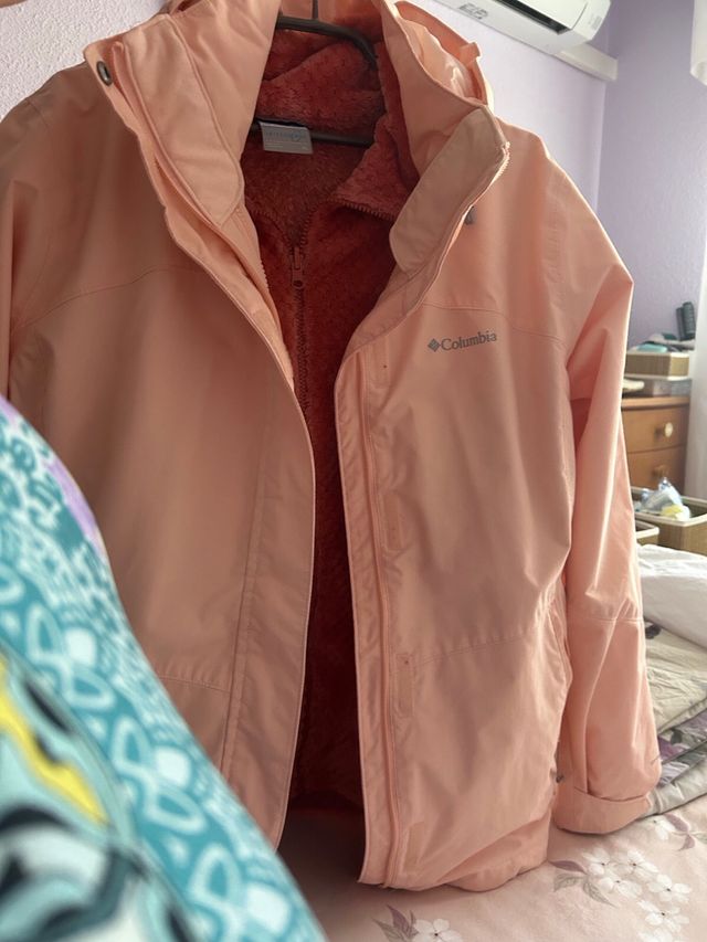 Chaqueta impermeable 3 en 1 Columbia rosa